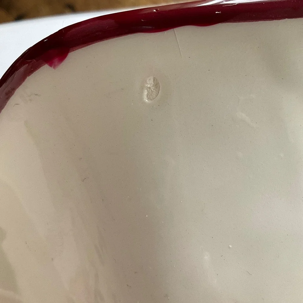 Antica Fornace Italy Ceramic Serving Bowl Beet Radish Hand Painted Square 11.5in